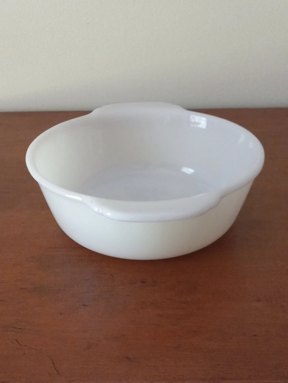 Fire King Classic White Milk Glass Serving Bowl with Handles 1 Qt.